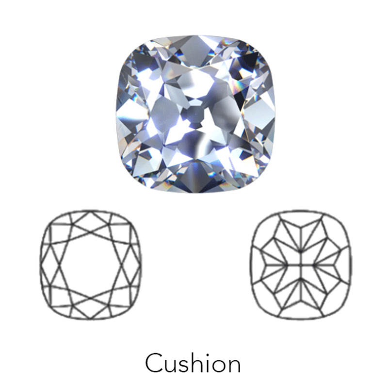 cushion cut display of LONITÉ cremation diamonds from ashes and cremated remains